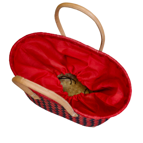 Hand gevlochten tas in diverse kleuren