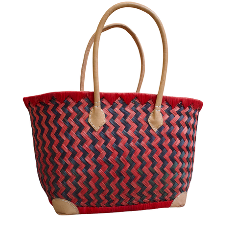 Hand gevlochten tas in diverse kleuren
