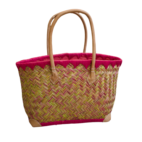 Hand gevlochten tas in diverse kleuren